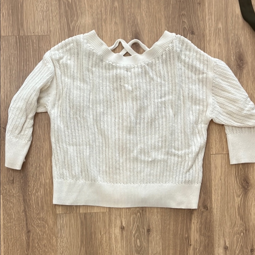 Gap Knit Sweater with Back Tie - White, Large
